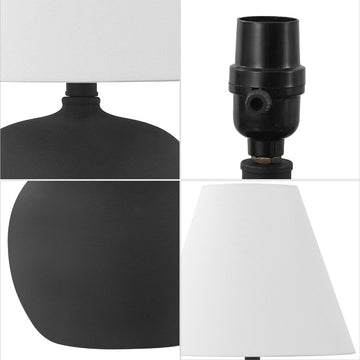Asher 18.25" Minimalist Scandinavian Resin/Iron Gourd LED Table Lamp - JONATHAN Y